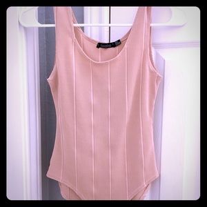 Blush Pink Scoop Neck Bodysuit